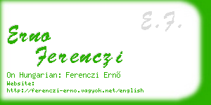 erno ferenczi business card